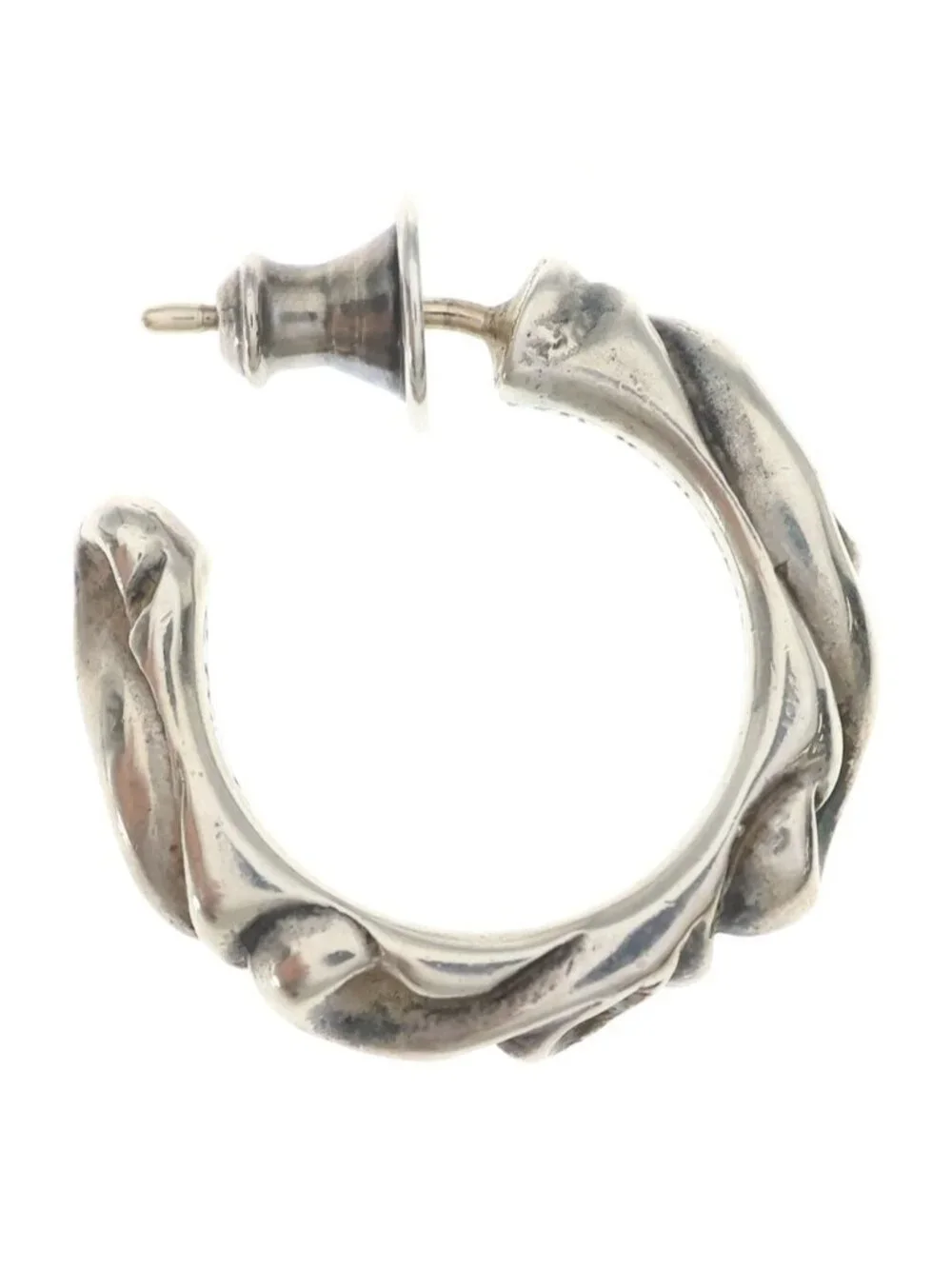 Chrome Hearts Hoop Scroll Earrings Silver